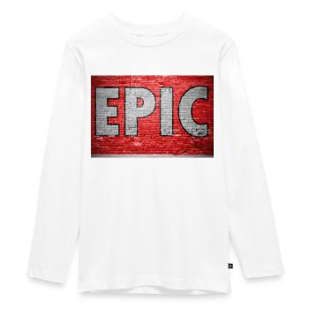 Epic Ziegelsteinmauer Graffiti - Teenager Premium Bio Langarmshirt - Weiß - Vorne - AI Model Kid Female (0cm)