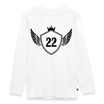 wappen 22 - Teenager Premium Bio Langarmshirt - Weiß - Vorne - AI Model Kid Female (0cm)