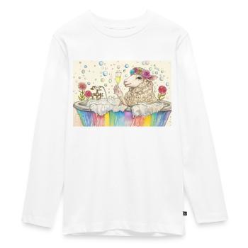 Schaf in Badewanne - Teenager Premium Bio Langarmshirt - Weiß - Vorne - AI Model Kid Female (0cm)