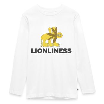 LIONLINESS - Lion seul art outsider - T-shirt manches longues Premium Ado - blanc - Devant - AI Model Kid Female (0cm)