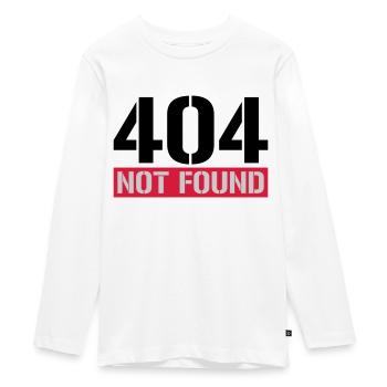 404 not found message - Teenager Premium Organic Long Sleeve Shirt - white - Front - AI Model Kid Female (0cm)