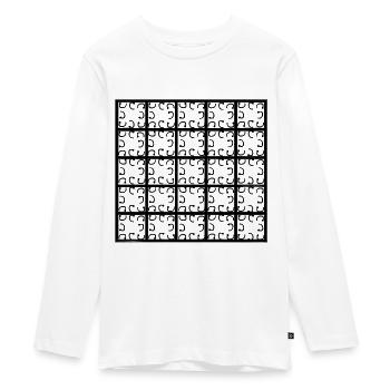 Décor carré - T-shirt manches longues Premium Ado - blanc - Devant - AI Model Kid Female (0cm)
