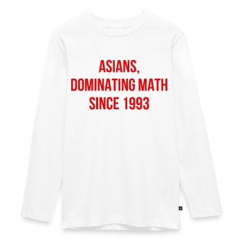 Mathématiques asiatiques disant anglais - T-shirt manches longues Premium Ado - blanc - Devant - AI Model Kid Female (0cm)