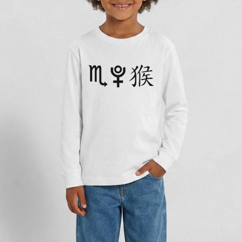 Scorpio Pluto Monkey Teenager Premium Organic Long Sleeve Shirt