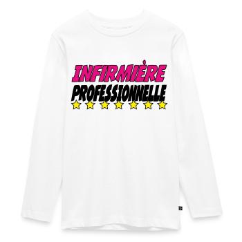Infirmière PROFESSIONNELLE - T-shirt manches longues Premium Ado - blanc - Devant - AI Model Kid Female (0cm)