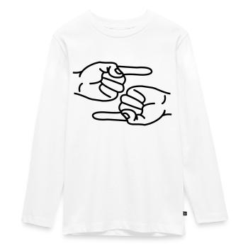 dedo índice - Camiseta ecológica prémium de manga larga para adolescentes - blanco - delante - AI Model Kid Female (0cm)