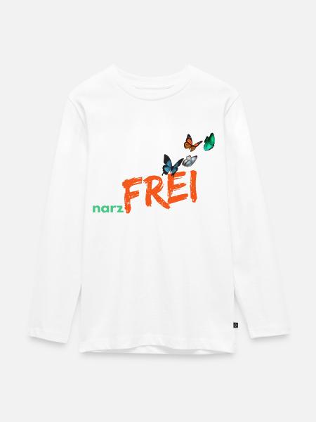 narzfrei orange - Teenager Premium Bio Langarmshirt - Weiß