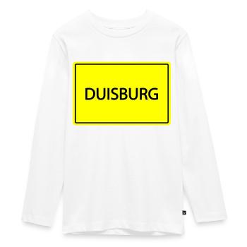 ortsschild duisburg - Teenager Premium Bio Langarmshirt - Weiß - Vorne - AI Model Kid Female (0cm)