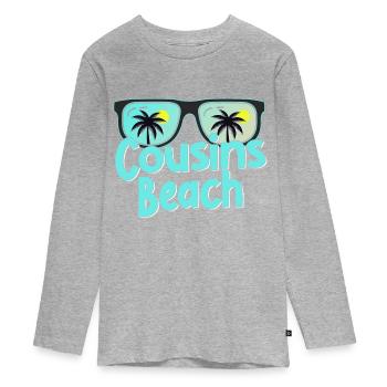 Plage de Cousins - T-shirt manches longues Premium Ado - gris chiné - Devant