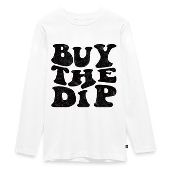 Buy the dip! retro schwarz - Teenager Premium Bio Langarmshirt - Weiß - Vorne - AI Model Kid Female (0cm)