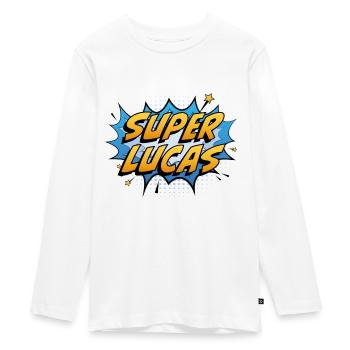 Super Lucas - Teenager Premium Bio Langarmshirt - Weiß - Vorne - AI Model Kid Female (0cm)