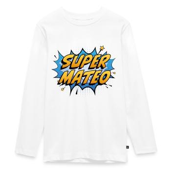 Super Mateo - T-shirt manches longues Premium Ado - blanc - Devant - AI Model Kid Female (0cm)