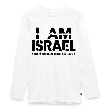 Hebrew Heritage: Israel, Descendants of Abraham - Teenager Premium Organic Long Sleeve Shirt - white - Front - AI Model Kid Female (0cm)