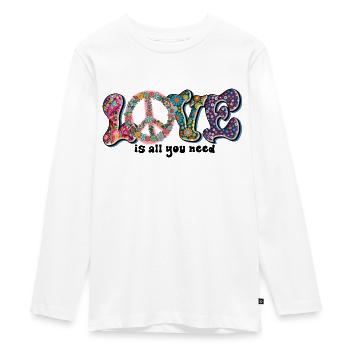 L’amour est tout ce dont vous avez besoin Design / Peacezeichen - T-shirt manches longues Premium Ado - blanc - Devant - AI Model Kid Female (0cm)