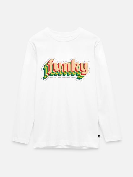 Funky - Teenager Premium Bio Langarmshirt - Weiß