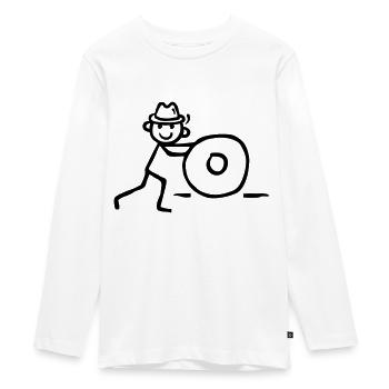 Ball schieben Panne Fitness Bewegung Physio Skizze - Teenager Premium Bio Langarmshirt - Weiß - Vorne - AI Model Kid Female (0cm)