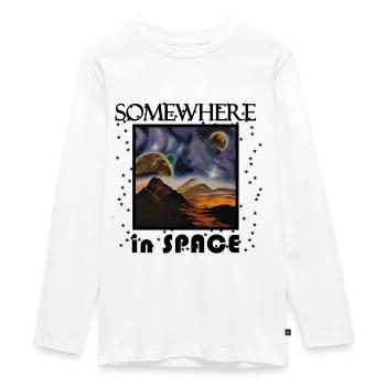 Somewhere in space a mysterious planet - Teenager Premium Organic Long Sleeve Shirt - white - Front - AI Model Kid Female (0cm)
