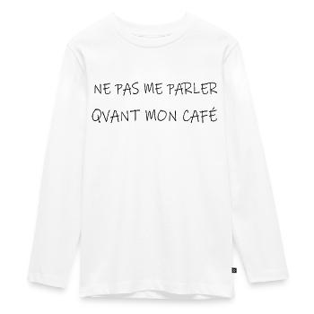 Ne Parler Avant Mon Café - T-shirt manches longues Premium Ado - blanc - Devant - AI Model Kid Female (0cm)