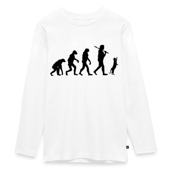 Katze - Teenager Premium Bio Langarmshirt - Weiß - Vorne - AI Model Kid Female (0cm)
