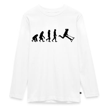 Stunt Scooter Freestyle Scootering Evolution - T-shirt manches longues Premium Ado - blanc - Devant - AI Model Kid Female (0cm)
