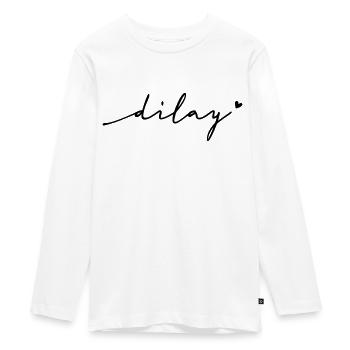 Dilay Cursive Name - Teenager Premium Organic Long Sleeve Shirt - white - Front - AI Model Kid Female (0cm)