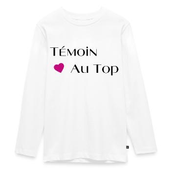 Témoin au top - T-shirt manches longues Premium Ado - blanc - Devant - AI Model Kid Female (0cm)