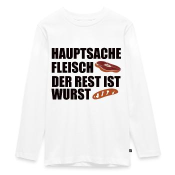 Hauptsache Fleisch der Rest ist Wurst - Teenager Premium Bio Langarmshirt - Weiß - Vorne - AI Model Kid Female (0cm)