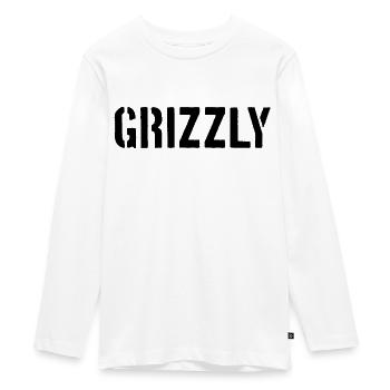 Grizzly Bär Slogan - Teenager Premium Bio Langarmshirt - Weiß - Vorne - AI Model Kid Female (0cm)
