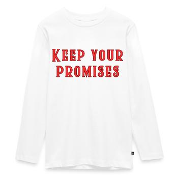 Tenez vos promesses - T-shirt manches longues Premium Ado - blanc - Devant - AI Model Kid Female (0cm)