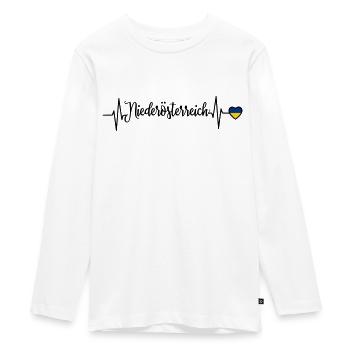 Ligne cardiaque de pouls en Basse-Autriche - T-shirt manches longues Premium Ado - blanc - Devant - AI Model Kid Female (0cm)