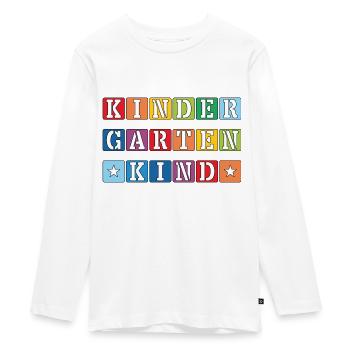 KINDERGARTENKIND - HORTKIND - KRIPPENKIND - Teenager Premium Bio Langarmshirt - Weiß - Vorne - AI Model Kid Female (0cm)
