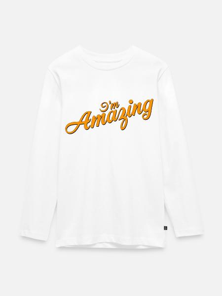 Ich bin erstaunlich - Teenager Premium Bio Langarmshirt - Weiß