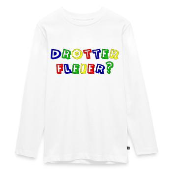 drotter fleier rand schwarz - Teenager Premium Bio Langarmshirt - Weiß - Vorne - AI Model Kid Female (0cm)