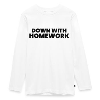 Down With Homework - Teenager Premium Organic Long Sleeve Shirt - white - Front - AI Model Kid Female (0cm)
