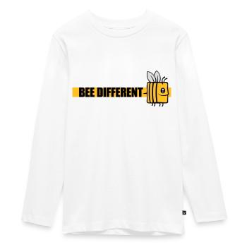 bee different Spruch Zitat - Teenager Premium Bio Langarmshirt - Weiß - Vorne - AI Model Kid Female (0cm)