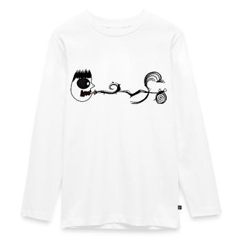Gesicht schreiende Früchte - Teenager Premium Bio Langarmshirt - Weiß - Vorne - AI Model Kid Female (0cm)
