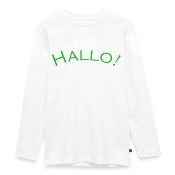 Hallo Grün - Teenager Premium Bio Langarmshirt - Weiß - Vorne - AI Model Kid Female (0cm)