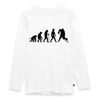 hockey evolution - Teenager Premium Bio Langarmshirt - Weiß - Vorne - AI Model Kid Female (0cm)