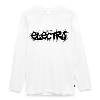 kikkbeatz Electro - Teenager Premium Bio Langarmshirt - Weiß - Vorne - AI Model Kid Female (0cm)