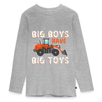 Excavator construction site guys Excavator Excavator driver - Teenager Premium Organic Long Sleeve Shirt - heather grey - Front