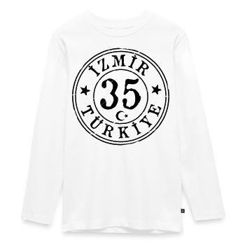 Izmir 35 Vintage - Teenager Premium Bio Langarmshirt - Weiß - Vorne - AI Model Kid Female (0cm)