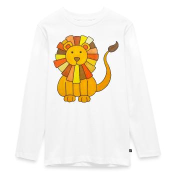Lion mignon bébé lion enfants kawaii chambre d’enfant - T-shirt manches longues Premium Ado - blanc - Devant - AI Model Kid Female (0cm)