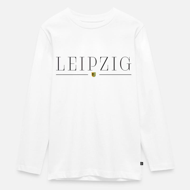 Leipzig, Germania Elegance Maglietta - Maglia a maniche lunghe ecologica premium per ragazzi - bianco