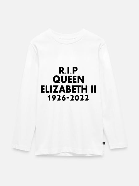 Queen elizabeth - Teenager Premium Bio Langarmshirt - Weiß