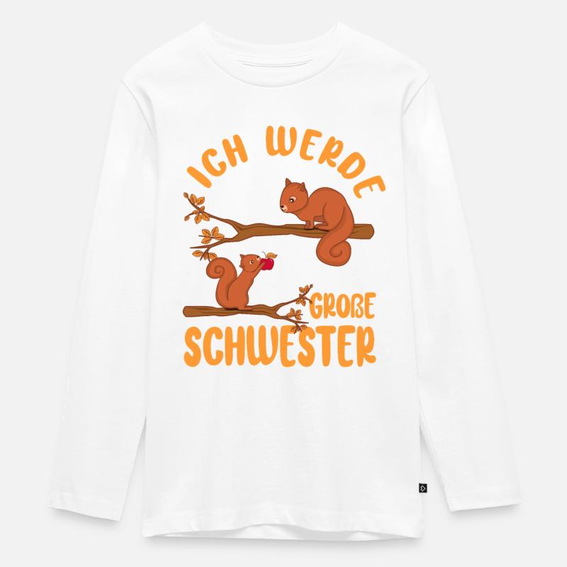 Ich werde eine große Schwester - Teenager Premium Bio Langarmshirt - Weiß