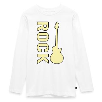 E Guitare Rock - T-shirt manches longues Premium Ado - blanc - Devant - AI Model Kid Female (0cm)