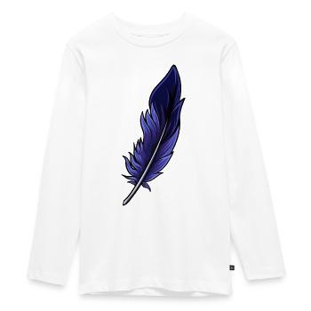 Federn - Teenager Premium Bio Langarmshirt - Weiß - Vorne - AI Model Kid Female (0cm)