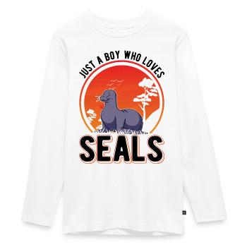 Garçon de phoque - T-shirt manches longues Premium Ado - blanc - Devant - AI Model Kid Female (0cm)