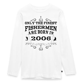 Pêcheur né en 2006 anniversaire - T-shirt manches longues Premium Ado - blanc - Devant - AI Model Kid Female (0cm)