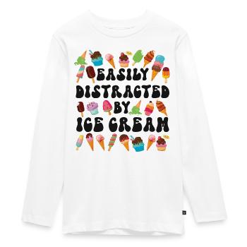 IJshoorntje Ijslolly Gemakkelijk - Tieners Premium Bio shirt met lange mouwen - wit - Voor - AI Model Kid Female (0cm)